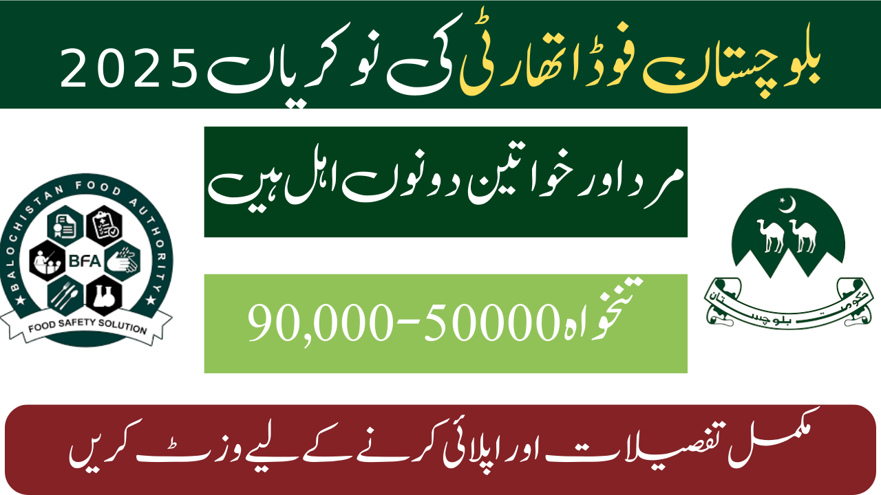 Balochistan Food Authority Jobs 2025