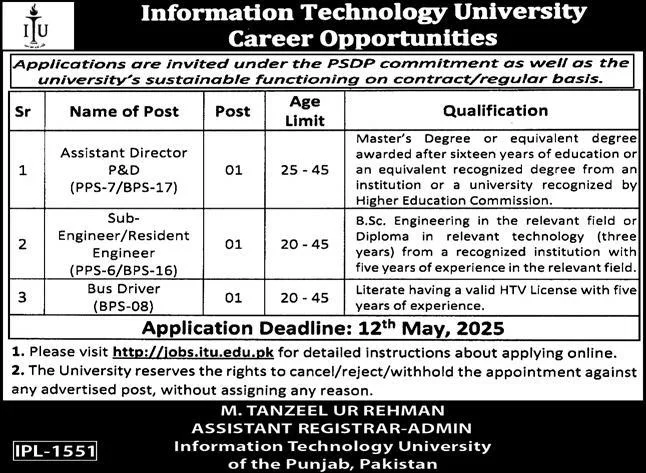 Information Technology University Jobs 2025: Multiple Positions 2 Information Technology University Jobs 2025