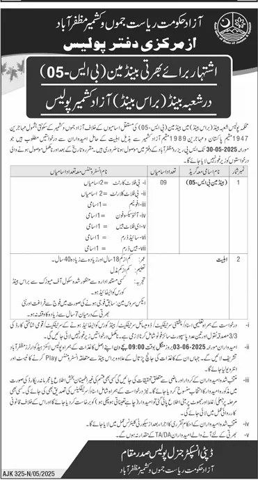 AJK Police Jobs 2025