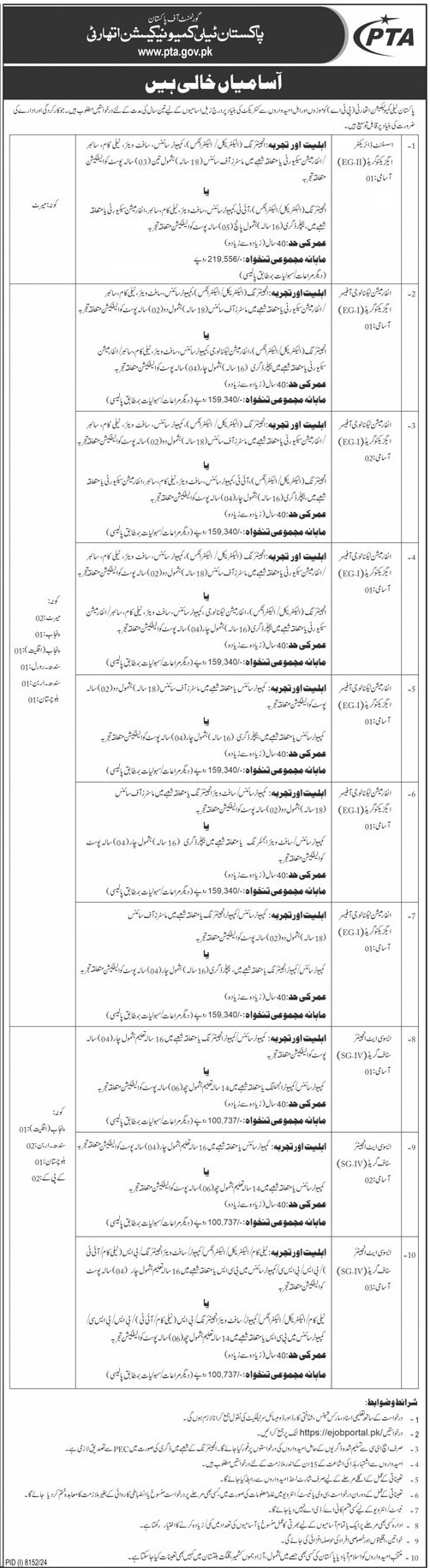 Pakistan Telecommunication Authority (PTA) Jobs 2025 - Multiple Jobs 2 Pakistan Telecommunication Authority (PTA) Jobs
