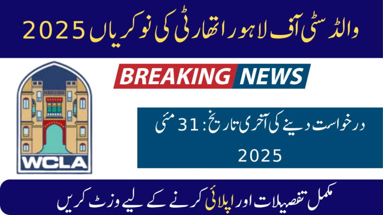 Walled City of Lahore Authority Jobs 2025