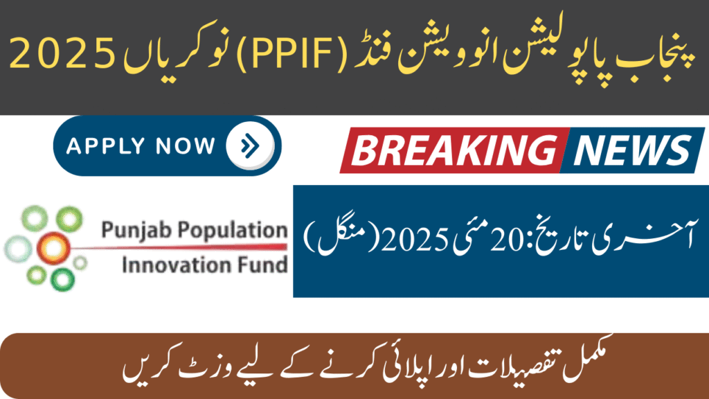 Punjab Population Innovation Fund (PPIF) Jobs 2025