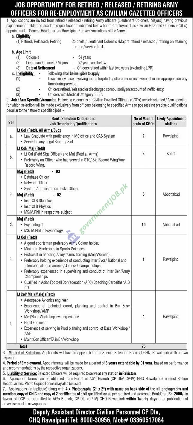 General Headquarters (GHQ) Rawalpindi Jobs 2025 - Multiple Jobs 2 General Headquarters (GHQ) Rawalpindi Jobs