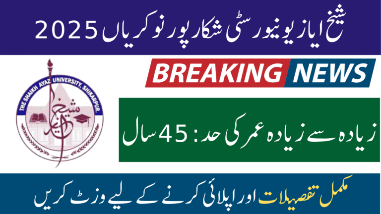 Shaikh Ayaz University Shikarpur Jobs 2025