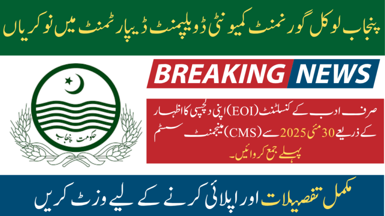 Punjab Local Government Community Development Department Jobs 2025