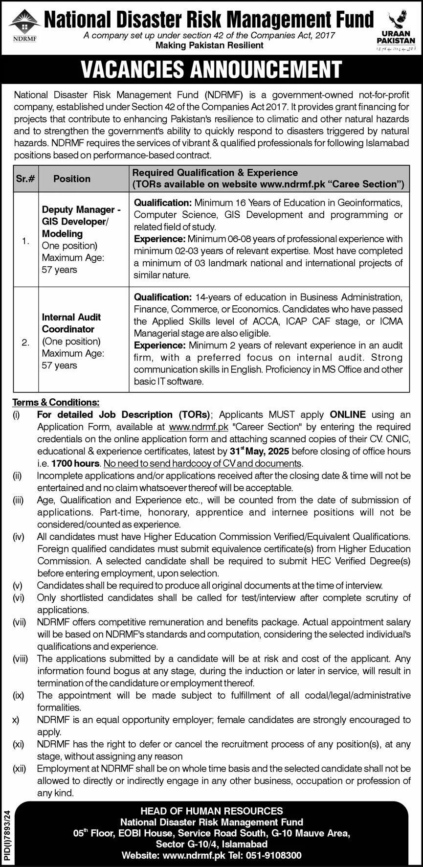 National Disaster Risk Management Fund Jobs 2025 - Online Apply 2 National Disaster Risk Management Fund Jobs