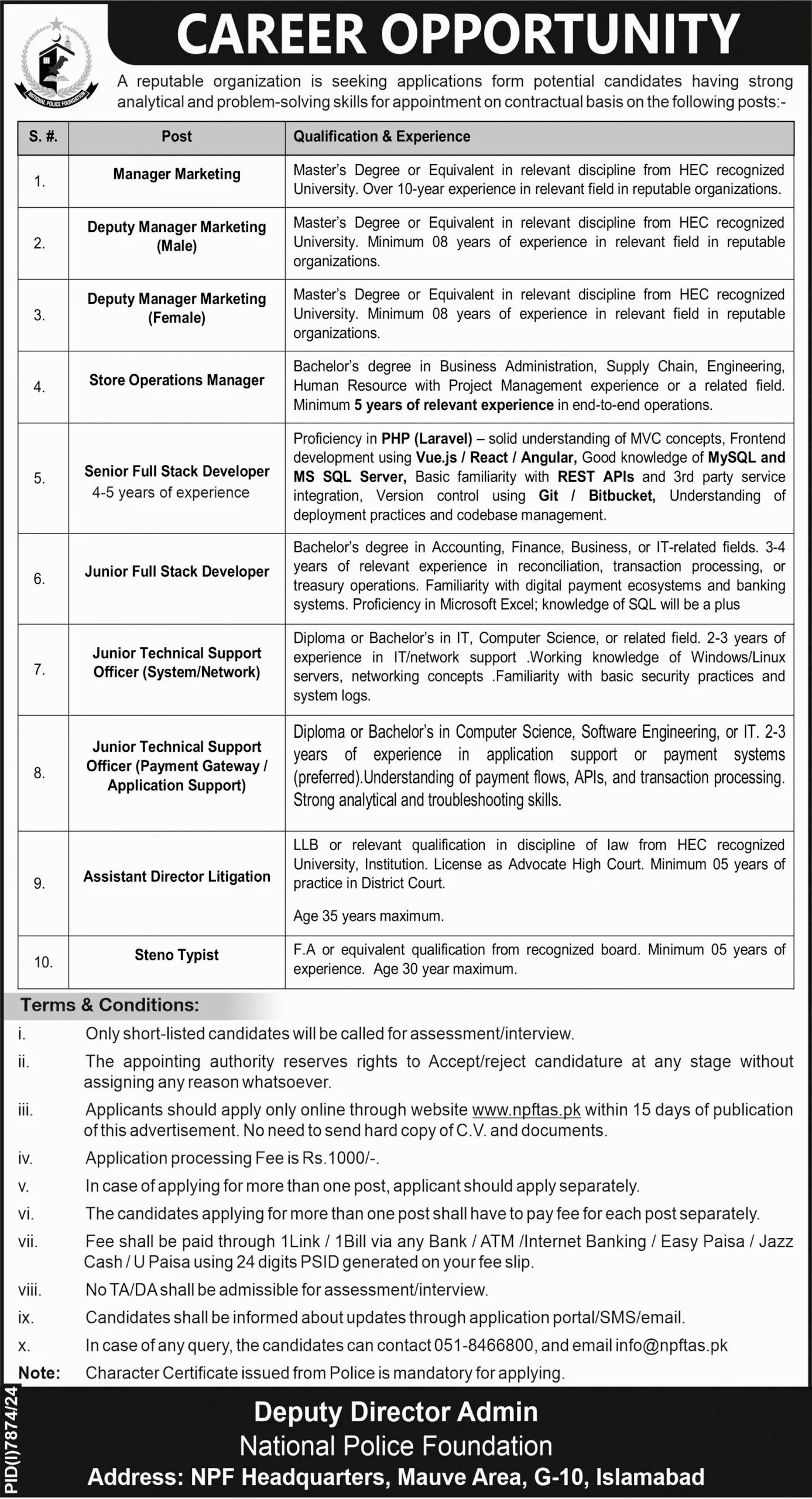 National Police Foundation Jobs 2025 - Online Apply 2 National Police Foundation Jobs 2025