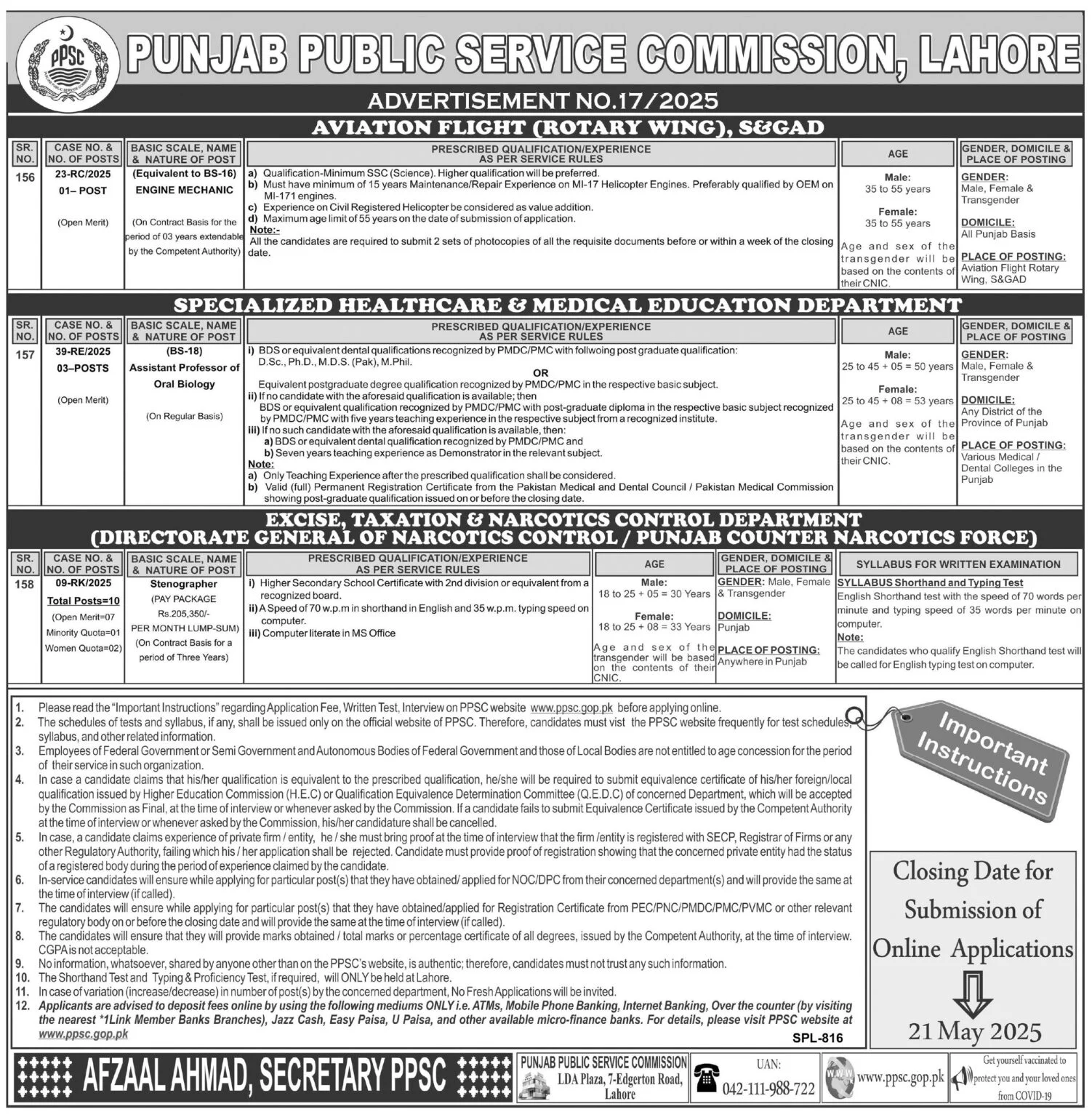 Punjab Public Service Commission PPSC Jobs 2025