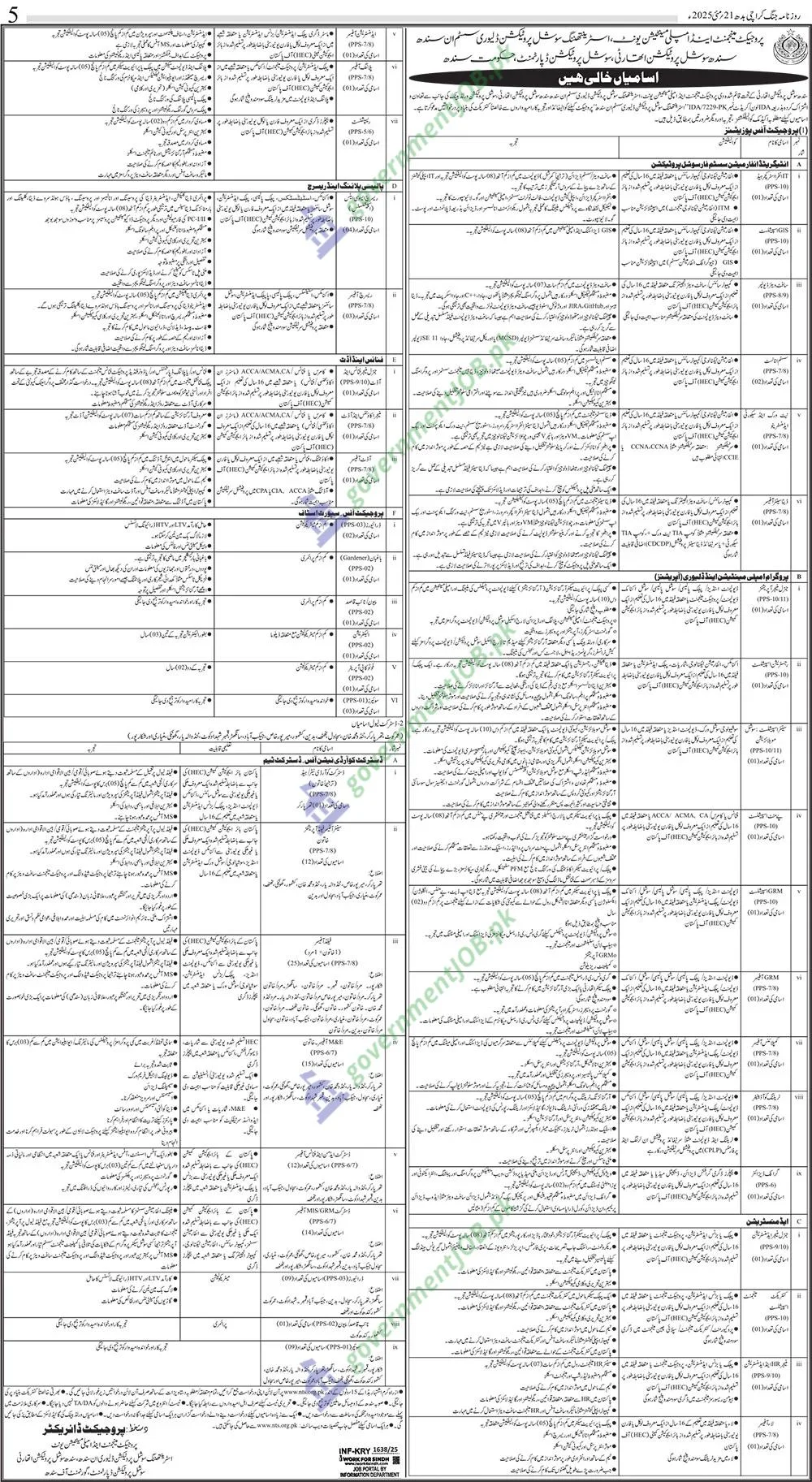 Government of Sindh Jobs 2025 - Multiple Jobs 2 Government of Sindh Jobs 2025