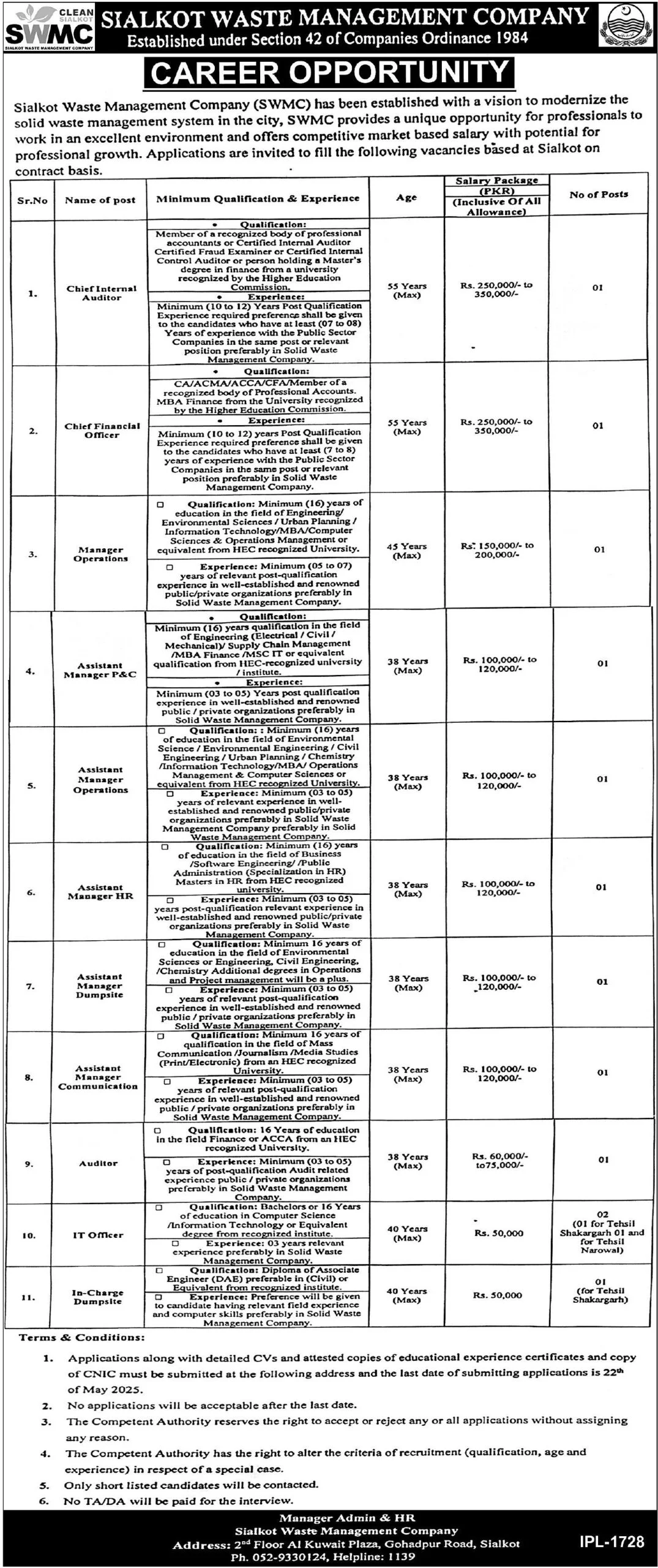 Sialkot Waste Management Company SWMC Jobs 2025 2 Sialkot Waste Management Company SWMC Jobs 2025