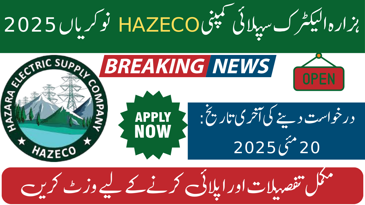 Hazara Electric Supply Company HAZECO Jobs 2025