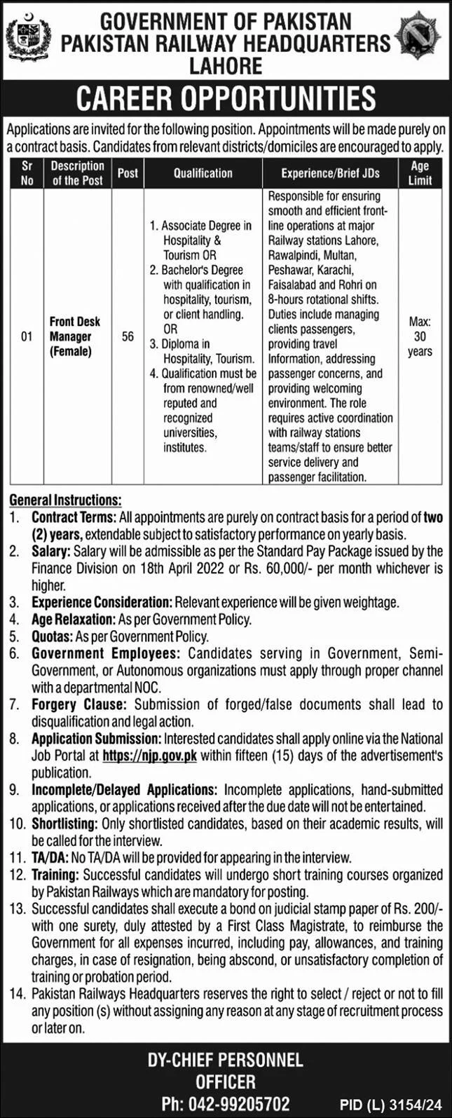 Pakistan Railways Headquarters Lahore Jobs 2025 - 50+ Jobs 2 Pakistan Railways Headquarters Lahore Jobs