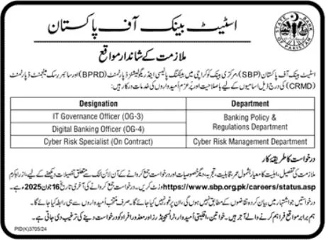 State Bank of Pakistan SBP Jobs 2025 - Online Apply 2 State Bank of Pakistan SBP Jobs 2025